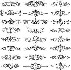 Collection of Decorative Dividers and Flourishes in Black and White Vector Format