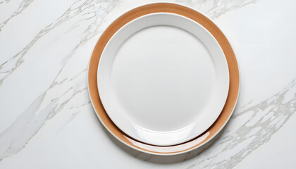 Neutral-toned ceramic plate positioned centrally and cleanly