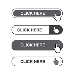 White and gray click here bar button on a white background with copy space