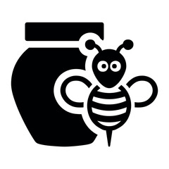 Illustration of delicious honey jar and bee illustration for natural food products and beekeeping related designs exactly 100 vector