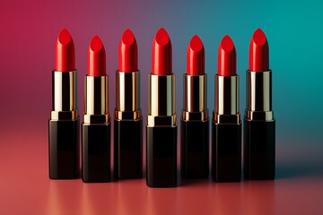 Crimson Array: A Lipstick Collection in Harmonious Alignment