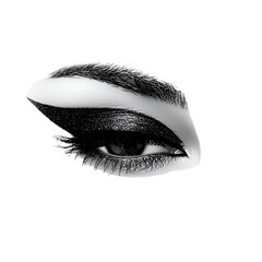 Fototapeta premium Dramatic Black and White Eye Makeup Look Intense Gaze Glitter Sparkle