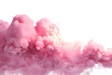Fototapeta premium swirl of delicate pink smoke isolated on white background