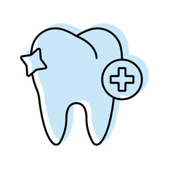 Dental Care color shadow thinline icon , vector, pixel perfect, illustrator file 
