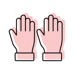 Obraz premium Gloves color shadow thinline icon , vector, pixel perfect, illustrator file 