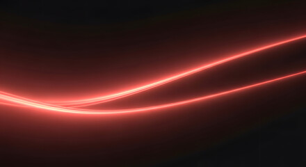 Modern abstract graphic with brilliant red glowing lines, symbolizing digital innovation and dynamic movement