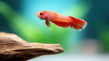 A stunning Betta fish swims gracefully among aquatic plants, showcasing its vibrant colors and beautiful fins while highlighting the tranquility of underwater life.