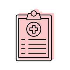 Medical History color shadow thinline icon , vector, pixel perfect, illustrator file 
