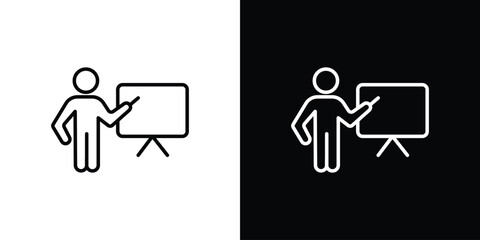User chalkboard icon. Graphic Design vector icon. Ui Ux Icons