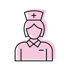 Obraz premium Nurse color shadow thinline icon , vector, pixel perfect, illustrator file 