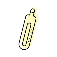 Thermometer color shadow thinline icon , vector, pixel perfect, illustrator file 