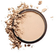 Beige face powder compact makeup beauty product