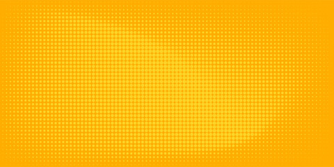 Yellow halftone pattern. Retro comic gradient background. © Muhollis