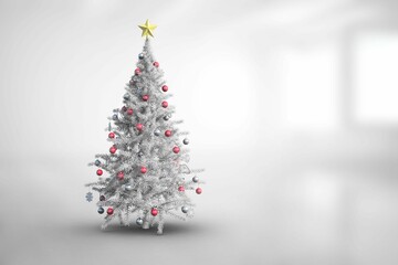 Christmas tree in bright room