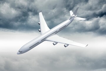 3D plane flying in the sky
