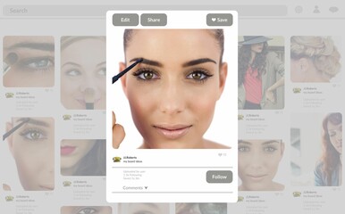 Composite image of website page tutorial eyebrows make-up © vectorfusionart