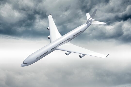 Fototapeta 3D plane flying in the sky