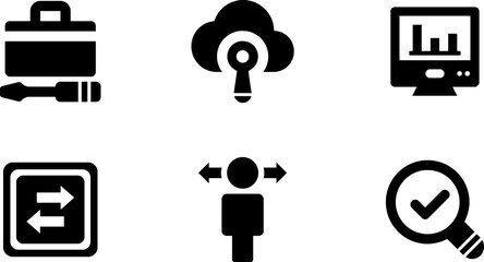 Modern Rounded Filled Seo And Digital Marketing Icon Set