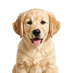 Fototapeta premium Adorable Golden Retriever Puppy with Soft Fur and Playful Expression Perfect for Pet Adoption Posters or Website Banners