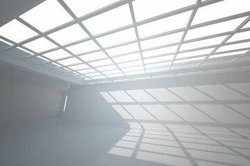 White room with windows at ceiling