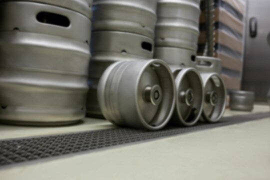 Kegs on floor at distillery