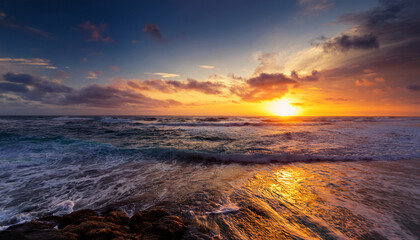 Fototapeta premium sunset at the ocean
