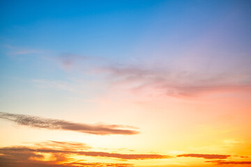 Beautiful , luxury soft gradient orange gold clouds and sunlight on the blue sky perfect for the...