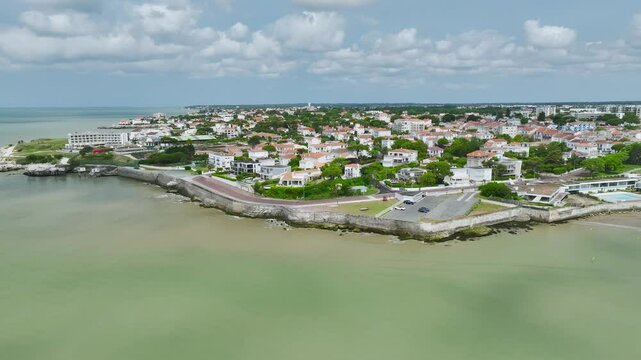 Royan from a drone, Nouvelle-Aquitaine, Charente-Maritime, France, Europe	