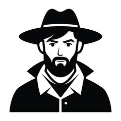 Man with Beard in Cowboy Hat