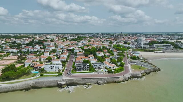 Royan from a drone, Nouvelle-Aquitaine, Charente-Maritime, France, Europe	