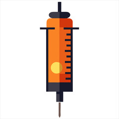 Stylized vector graphic depicting a syringe for medical or scientific use