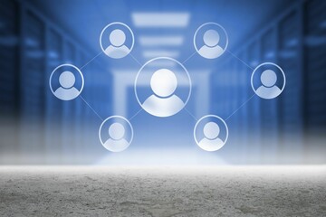 Online community graphic above desert