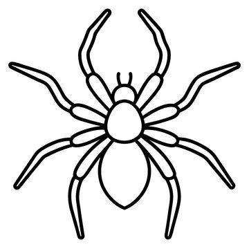black spider outline clip art preview