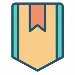 Geometric banner or flag icon with a bookmark element for design projects