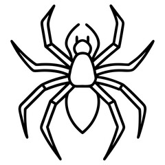 Modern Wolf Spider Outline Graphic