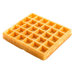 Single goldenbrown waffle on white background. Perfect for food blogs, breakfast menus, social media posts, and culinary designs.