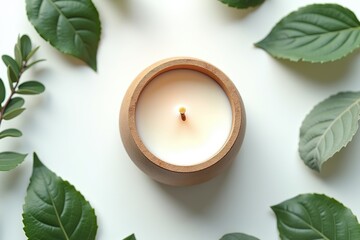 Here's a serene spa still life featuring a flickering candle and delicate rose petals, evoking ultimate relaxation and natural beauty