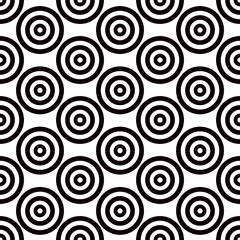Abstract multiple circles lined horizontally  seamless pattern, minimalist simple hand drawn vector illustration, decorative monochrome texture, repeat ornament for textile, gift paper
