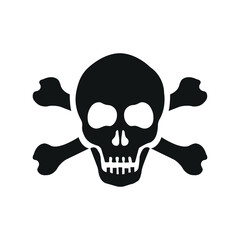 Crossbones and skull death flat vector icon for apps and games
