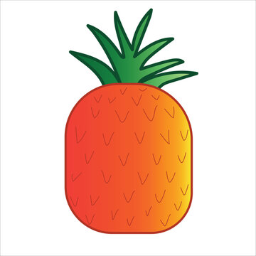 colored Pineapple Fruit icon illustration