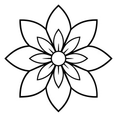 Serene Cosmic Blossom Mandala – Digital Line Art