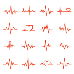 Heart Pulse ECG Clipart Bundle