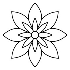 Serene Cosmic Blossom Mandala – Digital Line Art