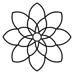 Serene Cosmic Blossom Mandala – Digital Line Art