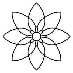 Serene Cosmic Blossom Mandala – Digital Line Art