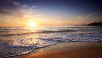 Obraz premium serene sunrise ocean view