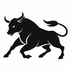 Silhouette vector illustration of a bull