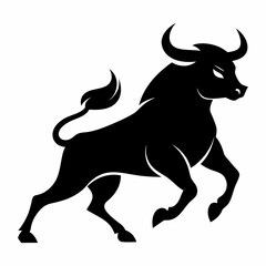 Silhouette vector illustration of a bull