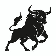 Silhouette vector illustration of a bull