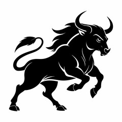 Silhouette vector illustration of a bull